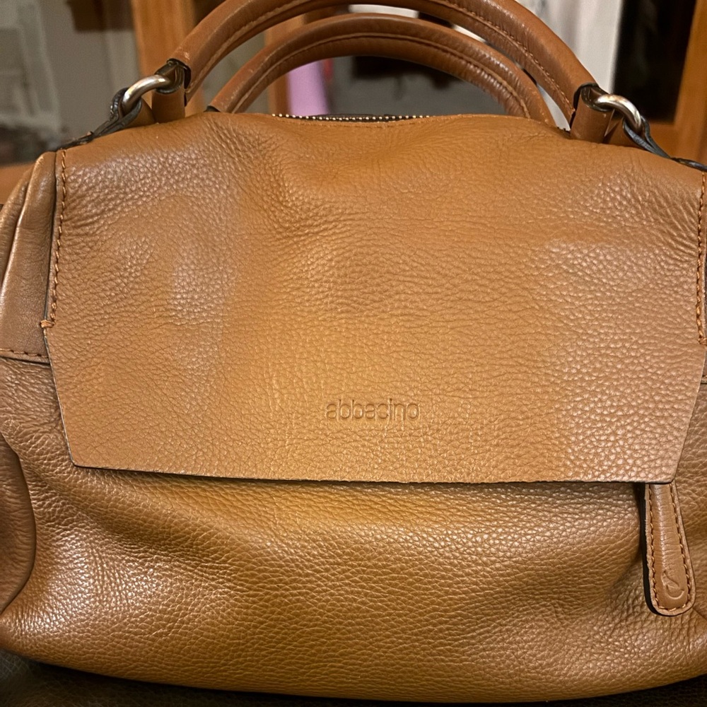 Abbacino leather crossbody / satchel handbag Tan